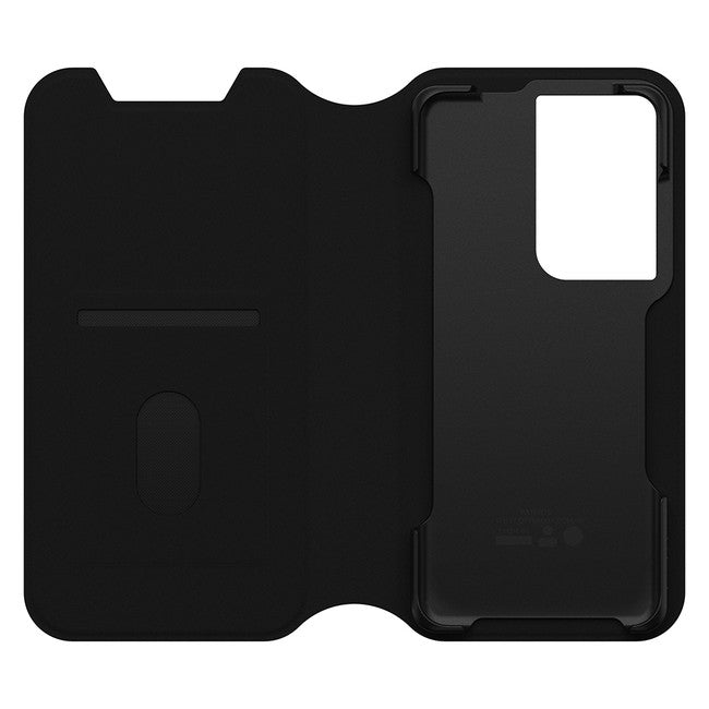 Strada Via PU Leather Folio Black Night for Samsung Galaxy S21 Ultra