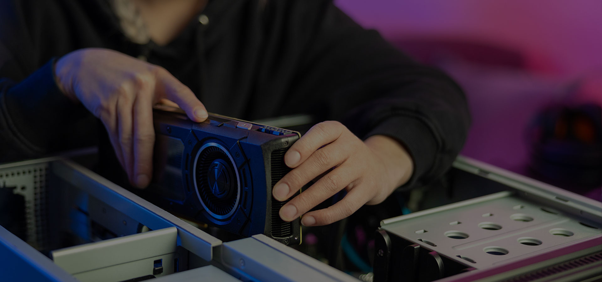 PCMaster Pro Technician installing graphic card