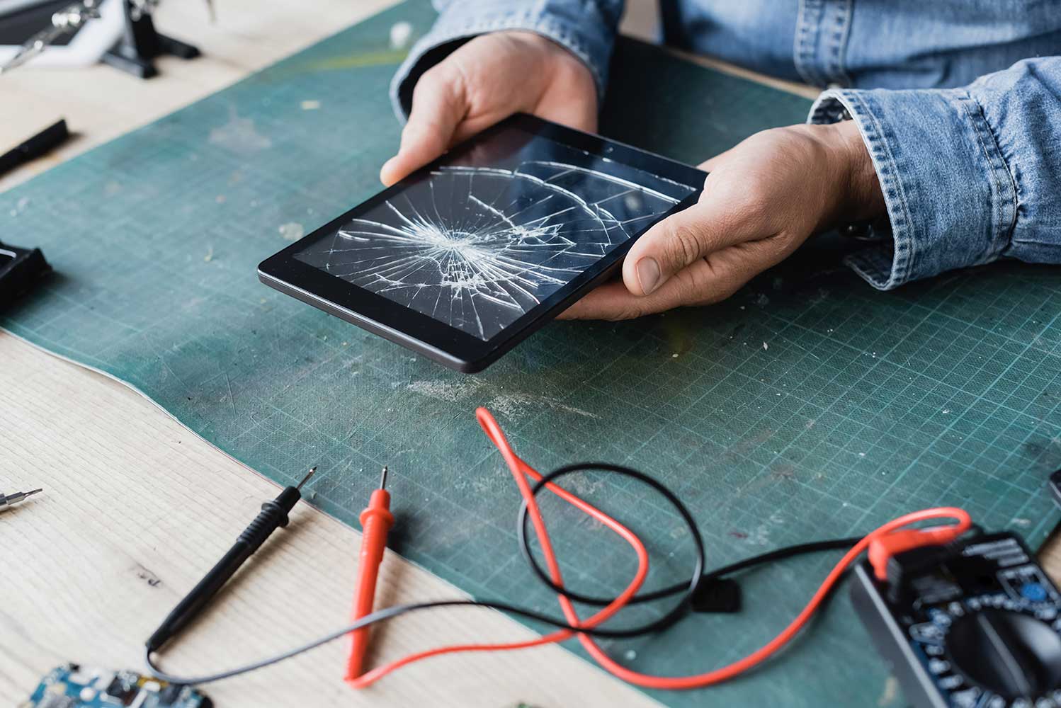 Tablet Repair - PCMaster Pro Technician repairing broken tablet screen