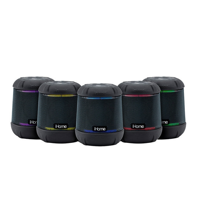 Waterproof Shockproof Bluetooth Speaker with Accent Lighting and Mega Battery Black