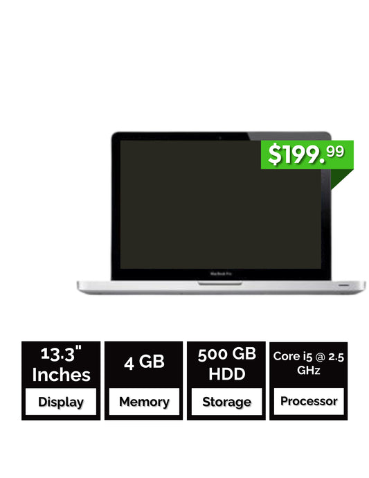 Apple MacBook Pro Mid 2012 - 13.3 inch - Core i5 - 4GB RAM - 500GB HDD
